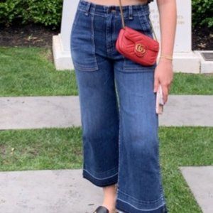 Veronica Beard Lou Wide Leg Cropped Jeans